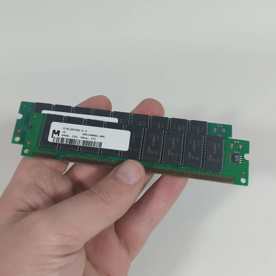 Micron EDO ECC DIMMs - 2x 64MB Single Sided 60ns, 128MB Total - Fully Tested - Image 4 of 4