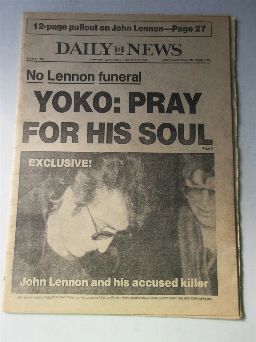 John Lennon Funeral Yoko Ono