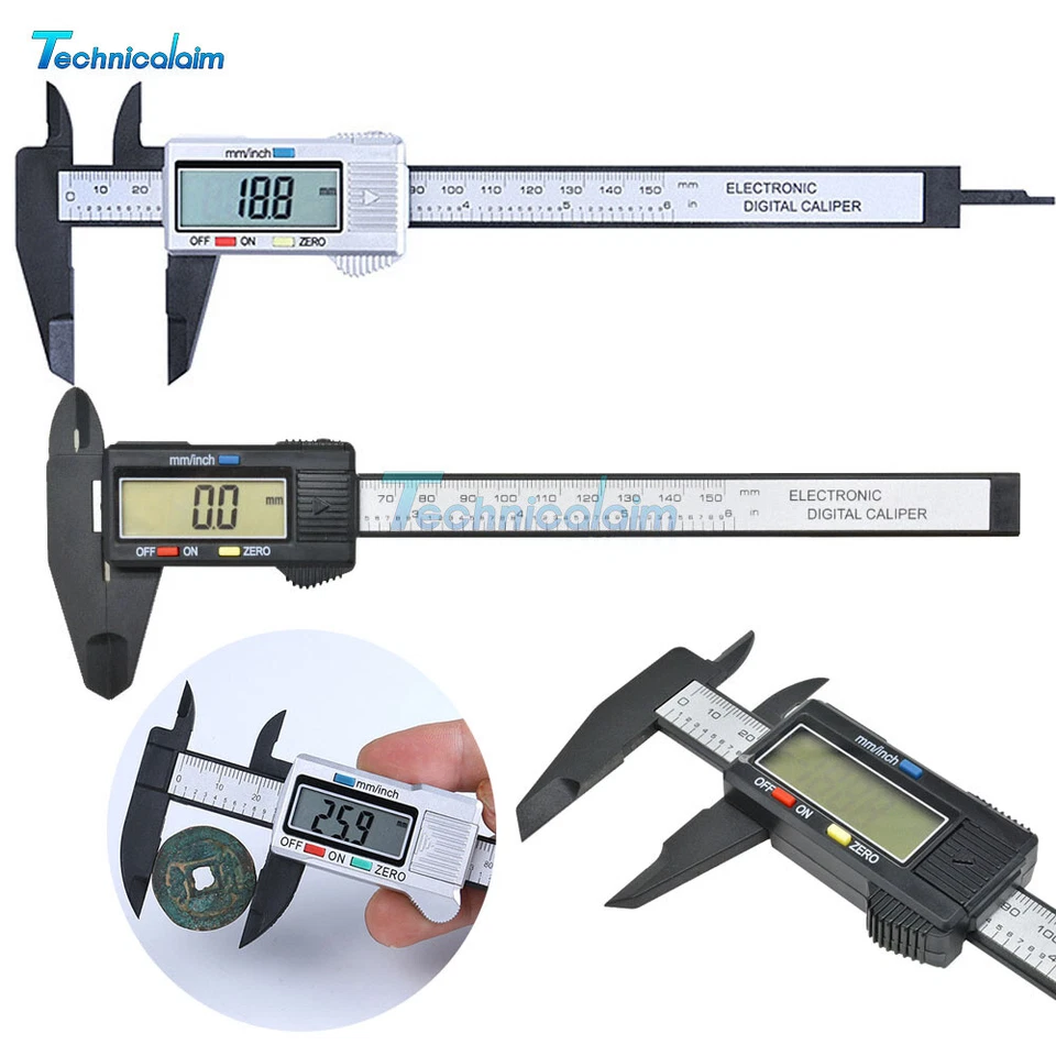 0-150mm LCD Digital Electronic Carbon Fiber Vernier Caliper Gauge Micromet