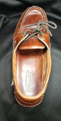 AUTÉNTICOS ZAPATOS DE BARCO SEBAGO MUELLES MARRONES ACEITADOS TALLA 9 - Imagen 15 de 21