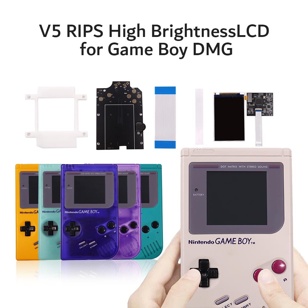 OSD 36 Color Modes High Light RIPS V5 10 Brightness LCD Kit For Game Boy GBO