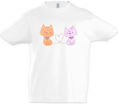Cat Cartoon Love Boys T-Shirt Cats Whiskers Love addicted Fan Toon