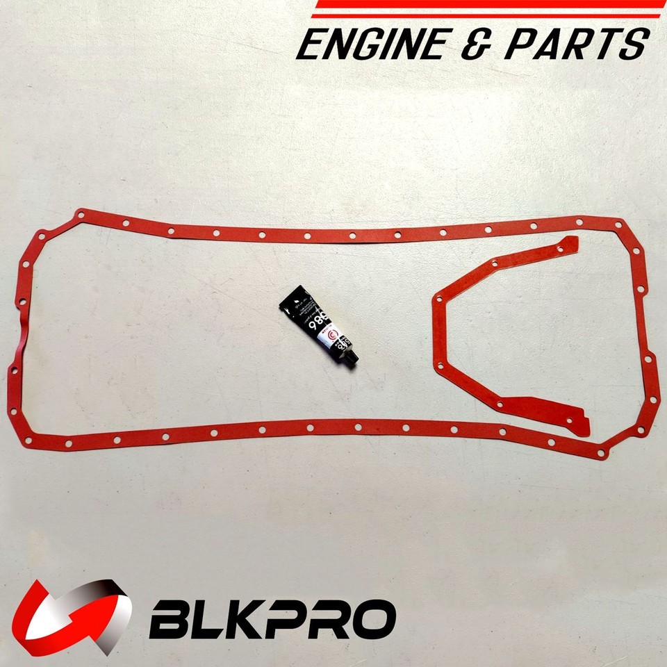 Oil Pan Gasket + Crankshaft Seal Support Gasket For Dodge 5.9L 6B