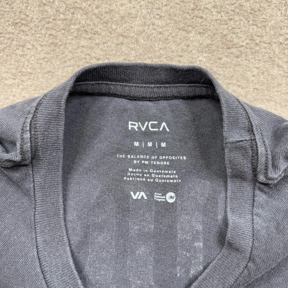 Camiseta para mujer Rvca talla M negra manga larga logotipo águila recortada cuello redondo Foto 3 de 4