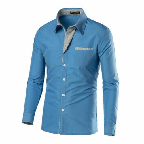 Men's Shirt Casual Business Dress Shirts Long Sleeve Slim Fit Tops Luxury Formal - Picture 6 of 30