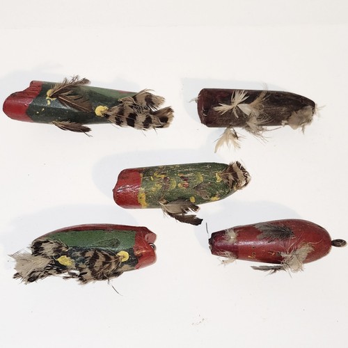 5 VTG Wood Handmade Fishing Lures-Circa 1920-1960-NO HOOKS- MULTI STYLE-Wa. Wood - Picture 2 of 9
