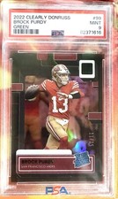 2022 Panini Clearly Donruss Rated Rookie Brock Purdy Green 11/25 SSP