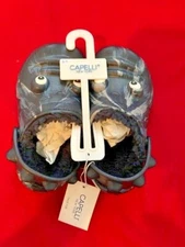 Capelli New York Boys Slip-on Shoes❤️Faux Fur Black w/white  Sz 6/7 NWT