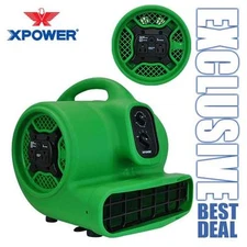 XPOWER P-430AT 1/3 HP Air Mover Carpet Dryer Blower Fan w/ Timer & Daisy Chain