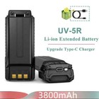 UV-5R Extended Battery Type-C Charger 3800mAh BL-5 for Walkie Talkie Radio BF-F8
