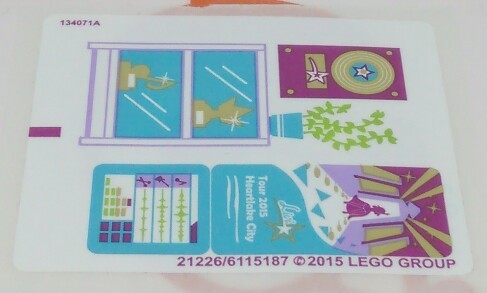 Lego Friends 41103 Pop Star Recording studio Sticker Sheet