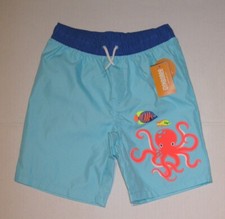 New Gymboree Boys Blue Octopus Swimming Trunks UPF 50 Size 7