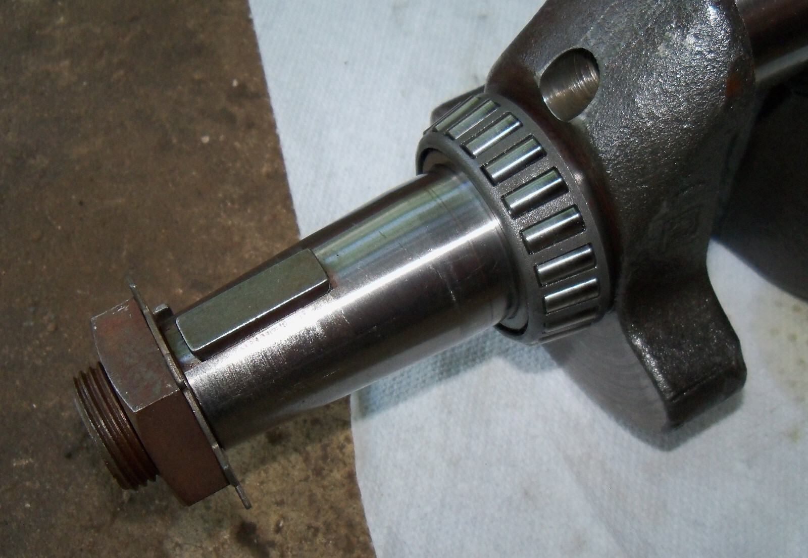 Vintage Wisconsin 12 HP Engine Crankshaft, Bearings, Gear, S12D, S12D