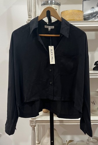 Alex Mill Gemma Crop Button Up Lyocell Shirt Size Small in Small - Picture 5 of 6