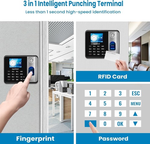 Attendance Machine Biometric Clock in Clock Out Machine Time Clocks - Picture 5 of 9
