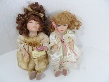 Beautiful Porcelain Collectible Musical Dolls - Lot of 2 Dolls 12 " Tall - VGC
