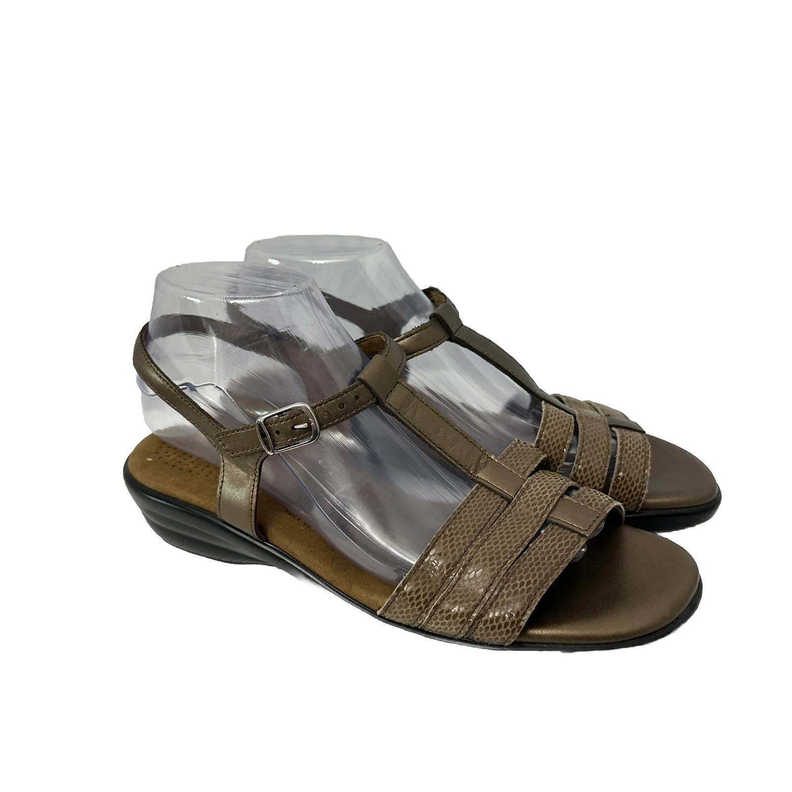 SAS Sandals Women's Wide W Capri T Strap Bronze Snake Print