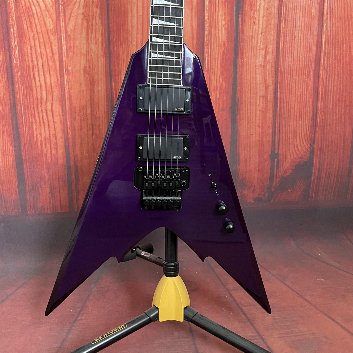 Factory Chitarra Elettrica Explorer 6 Corde – Corpo Solido Verde, Ponte Floyd Rose, Pickup H - Foto 2