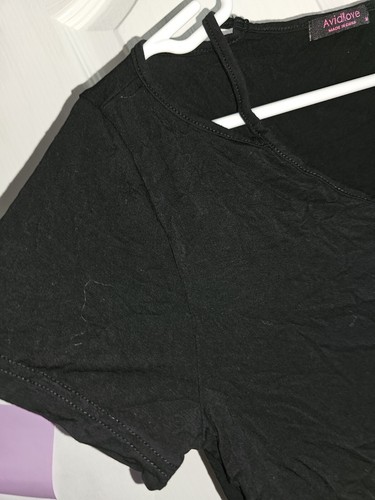 Top para mujer Avid Love talla mediana manga corta hombro abierto negro - Imagen 4 de 4