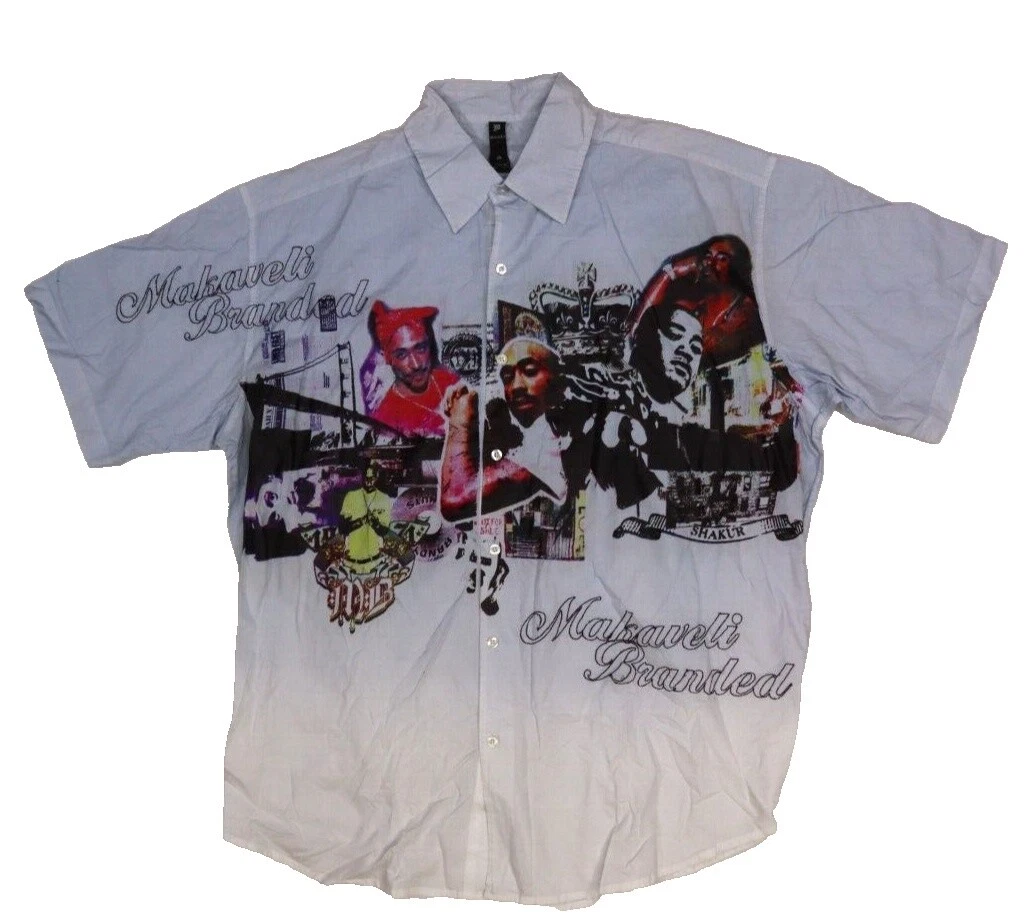 Makaveli Short Sleeve Casual Button-Down Shirts for Men