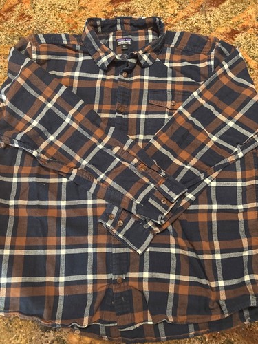 Patagonia Hemd Herren 2XL Langarm Flanell Knopfleiste kariert Tasche
