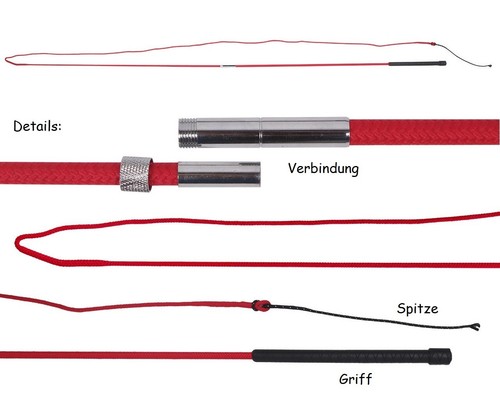 Fiberglas Longierpeitsche Teilbar L: 180cm + 200cm Schlag, kräftiger Gummigriff - 第 4/5 張圖片