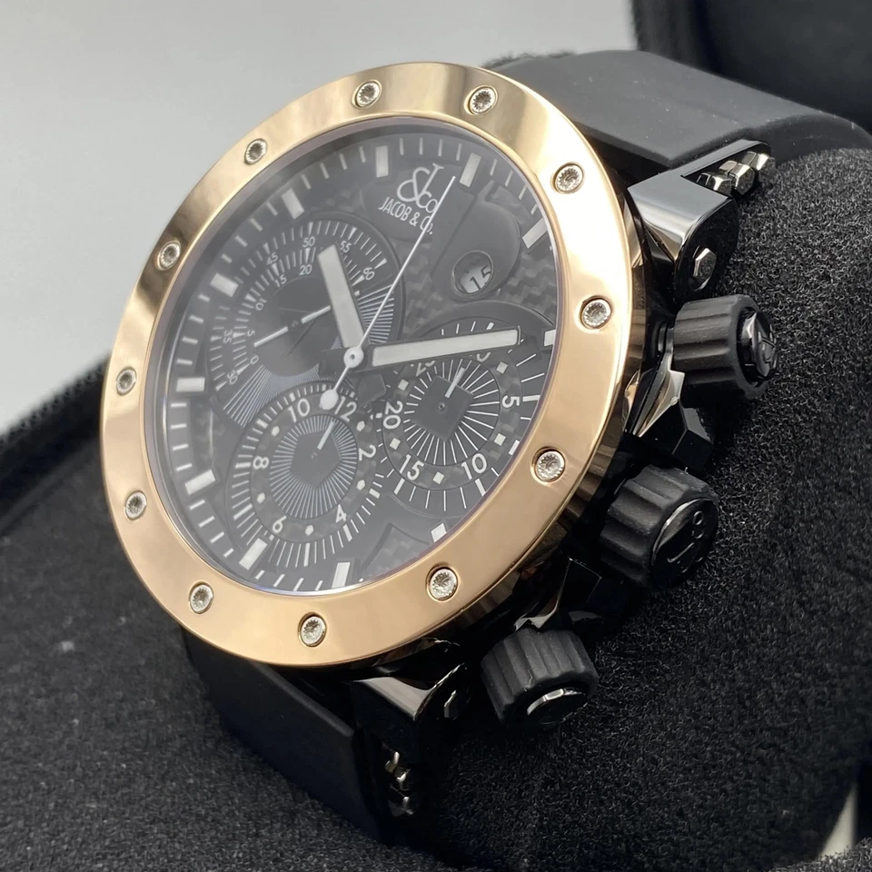 Jacob & Co Epic II 18k Oro Rosa Cronógrafo Acero Automático Reloj Hombre E2-PRGBCB Foto 3 de 4