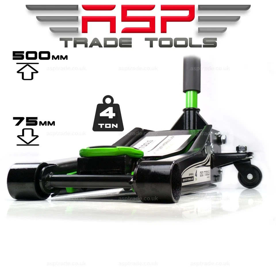 Quick Lift Heavy Duty Dual Pump 4 Ton Ultra Low Profile Floor Trolley Jack