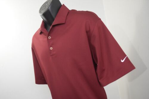 Nike Golf Polo Burgundy Dri Fit Performance Wicking Short Sleeve Mens Size Large