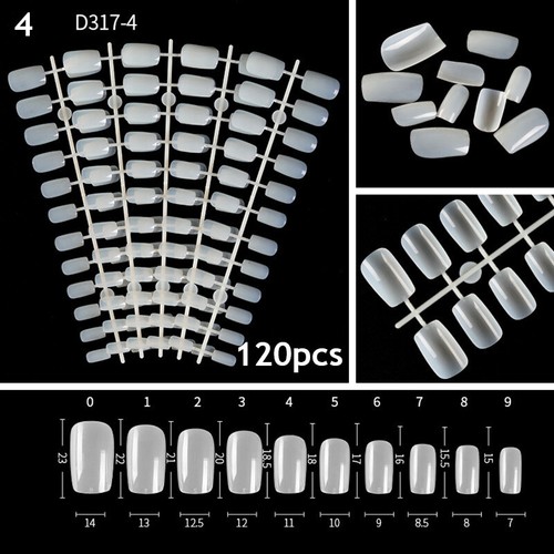 120PCS Nail Art Fake Nails Tips Short Round Head Extension DIY Manicure Tools, - Picture 16 of 17