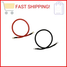 2 AWG Gauge Red + Black Pure Copper Battery Inverter Cables Solar, RV, Car, Boat