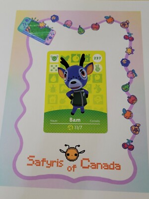 Bam Amiibo Card | Animal Crossing | Designs