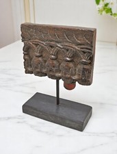 Antique Wooden Floral Carving Panel Plaque Original Old Fine Hand Carved