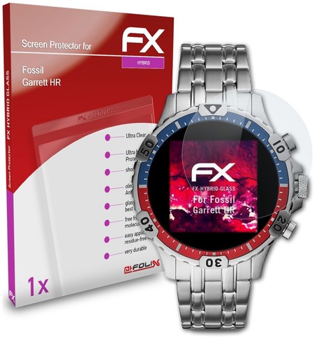 atFoliX Pellicola Vetro per Fossil Garrett HR 9H Armatura di protezione - 第 1/5 張圖片