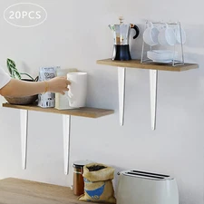 20 Pcs 10" x 12" inch Utility Metal Wall Shelf Corner Bracket Support, White