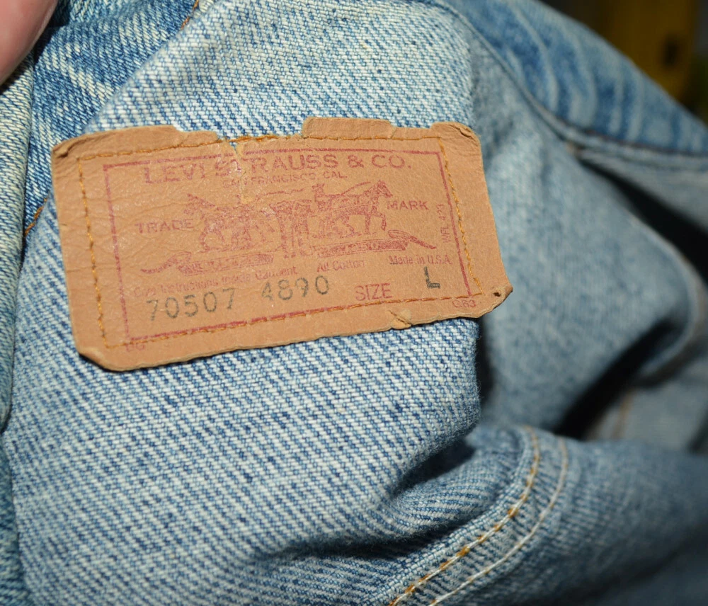Vintage Levi Strauss & Co Trucker Jean Jacket Men's Large 70507-4890 Made USA L