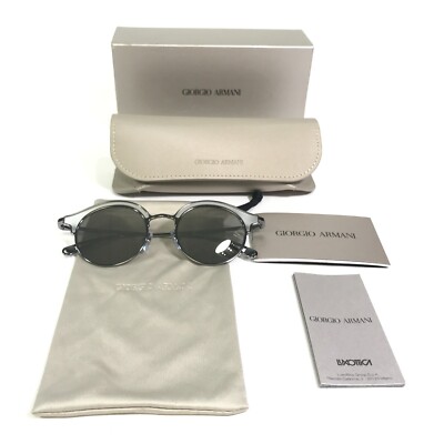 Giorgio Armani Sunglasses AR6071 3010/6G Gray Silver Round  display picture 3