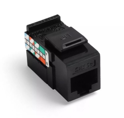 Leviton network rg45  jack 5G108-RE5 Multi-Use CAT 5e Adaptor Jack - Black