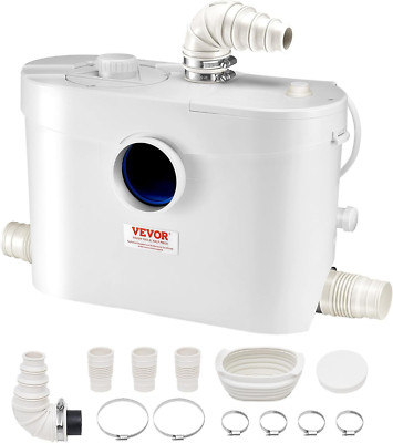 Macerator Pump 900W 48 GPM Flow 40 ft Head Lift Pump for Toilet Basement Sink