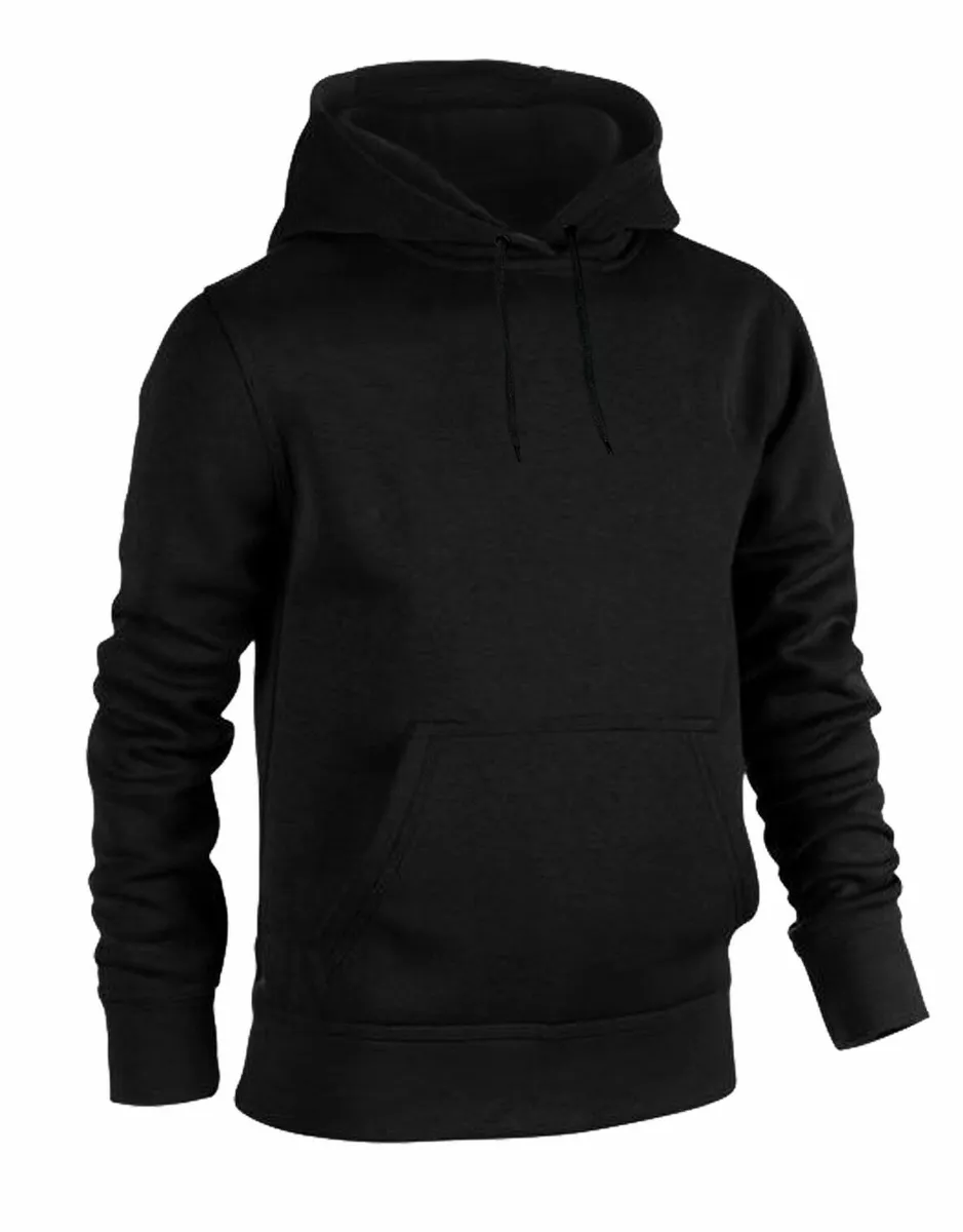 Sudadera Negra con Capucha Hombre sweatshirt Polar plain XS - 6XL