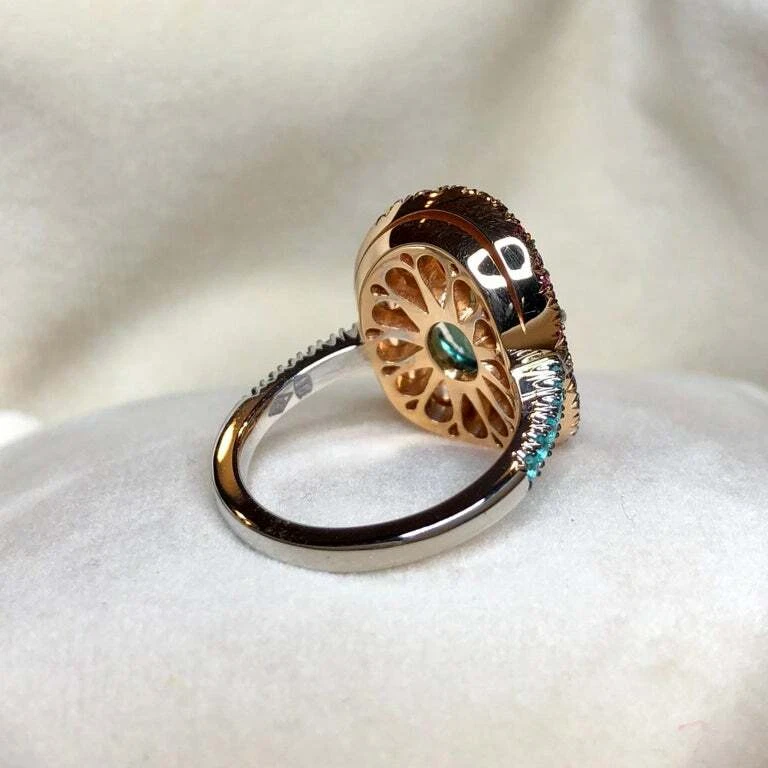 Lagoon Tourmalin, Paraïba Tourmaline and Purple Amethyst 6.50TCW Amazing Ring - Image 4 of 4