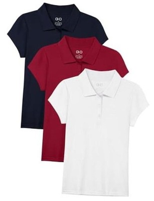 OHD 3 Pack Girls Polo Shirt Cotton School Uniform Polo for Girls 3T-14 | Soft