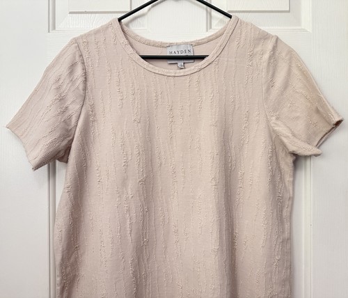 Hayden Damen Gr. L elfenbein Kurzarm gestreift Strick Tunika T-Shirt Kleid - Bild 3 von 14