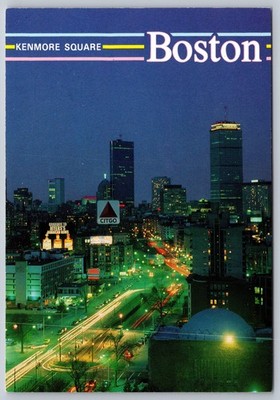 Boston Kenmore Square Night Cityscape Postcard Klein Card Photochrome MA