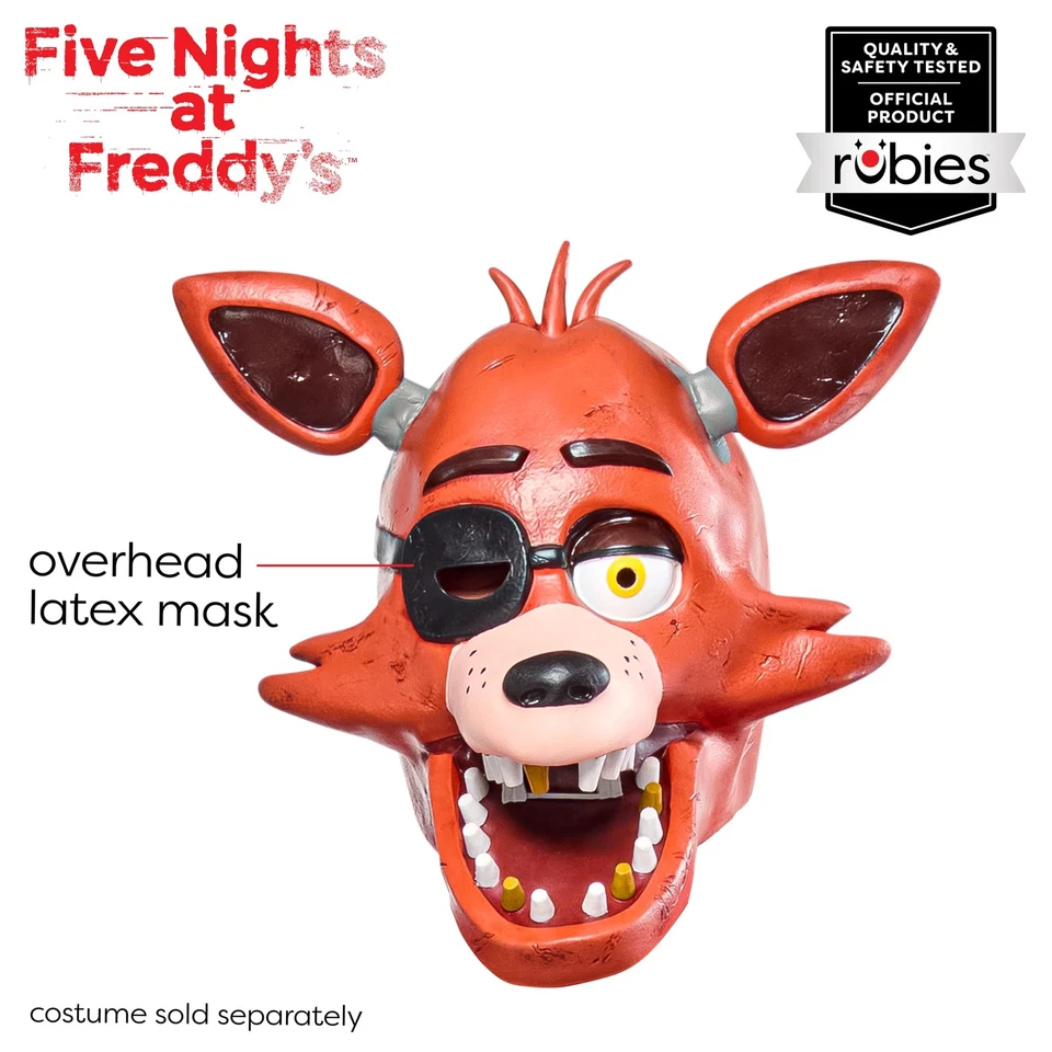 Máscara de disfraz de látex de lujo Five Nights At Freddy's para adultos, Foxy, talla única Foto 2 de 4