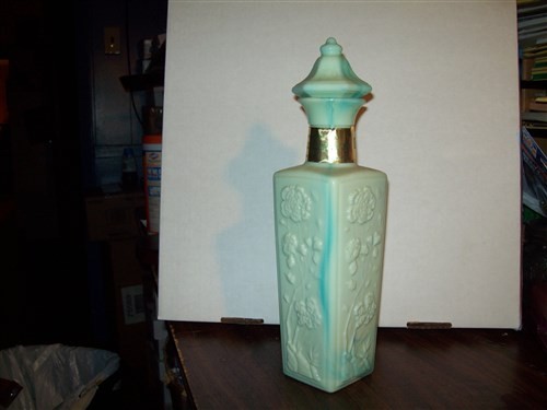 MCGILL CANADIAN MINT BLUE GREEN WHISKEY DECANTER EMPTY - Picture 2 of 3