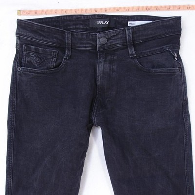Mens Replay M914 ANBASS Stretch Slim Tapered Grey Jeans W32 L32