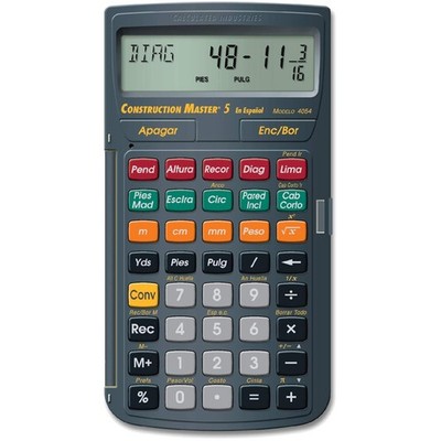 Spanish Construction Calculator: Construction Master 5 with Feet-Inch-Fraction