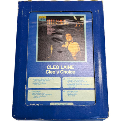 FULLY TESTED! CLEO LAINE Cleo's Choice BOXED 1974 B- 8-track cartridge