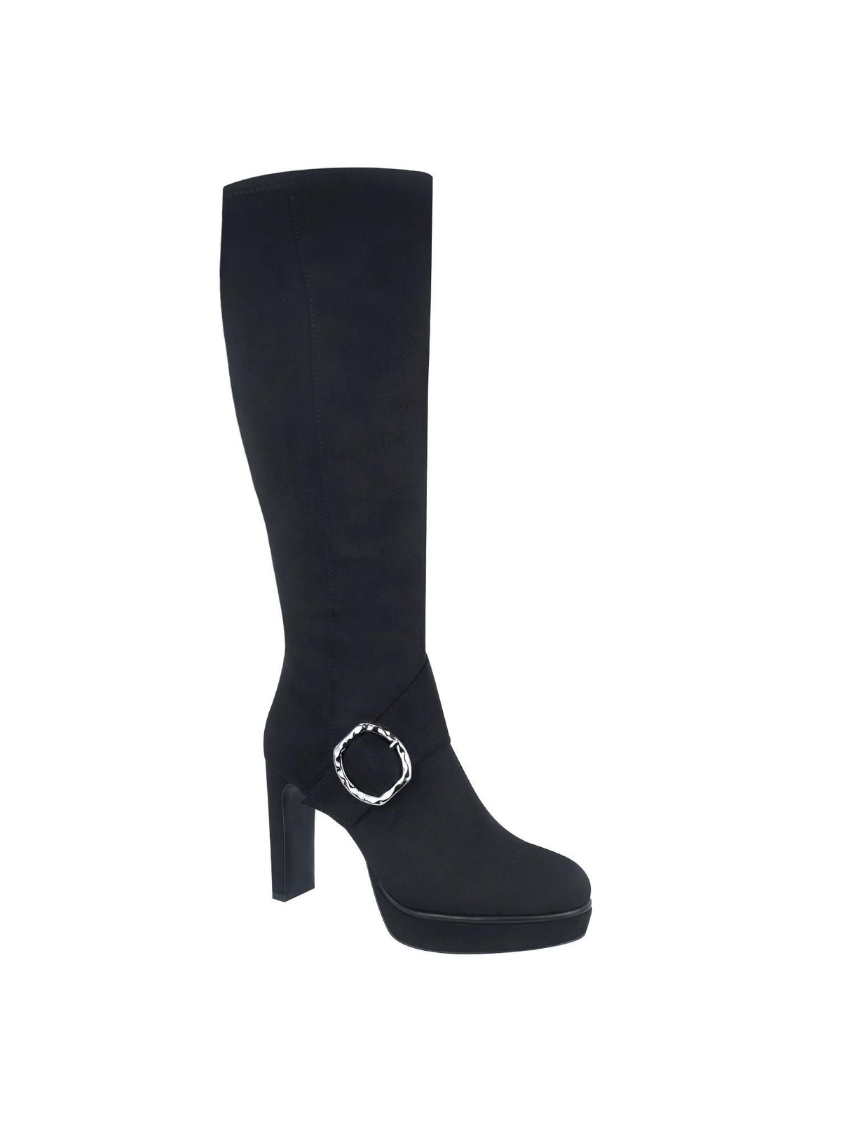 IMPO Womens Black 1'' Platform Non Marking Orian Almond Toe Block Heel Boots 10 M